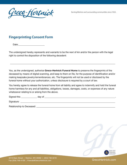 Fingerprinting Consent Form